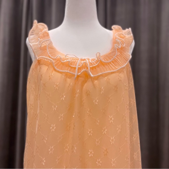 Vintage chiffon and nylon full length nightie nightgown lingerie - Picture 2 of 8